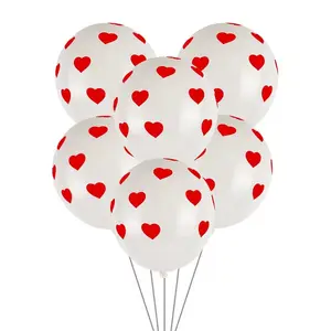 バレンタインデーのパーティーの装飾のための卸売12インチの愛の形の印刷されたラテックスバルーン