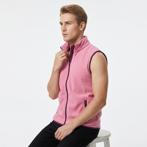 Men's Unisex Casual Spring Eco-Friendly High Street Outer Wear Custom Logo Wholesale Polar Fleece <b>Gilets</b> Zipper Pockets Shooting - Product Image 4