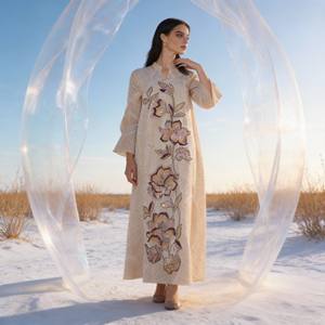 Luxury Elegant Embroidery Polyester Custom Evening Party Abaya Dress for Muslim Women Wholesale Supplier - Product Image 3