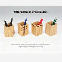 Porte-stylos en bambou naturel, porte-stylos de bureau en bois écologique, organiseur de papeterie multifonctionnel pour stylos, marqueurs, maison, bureau, école