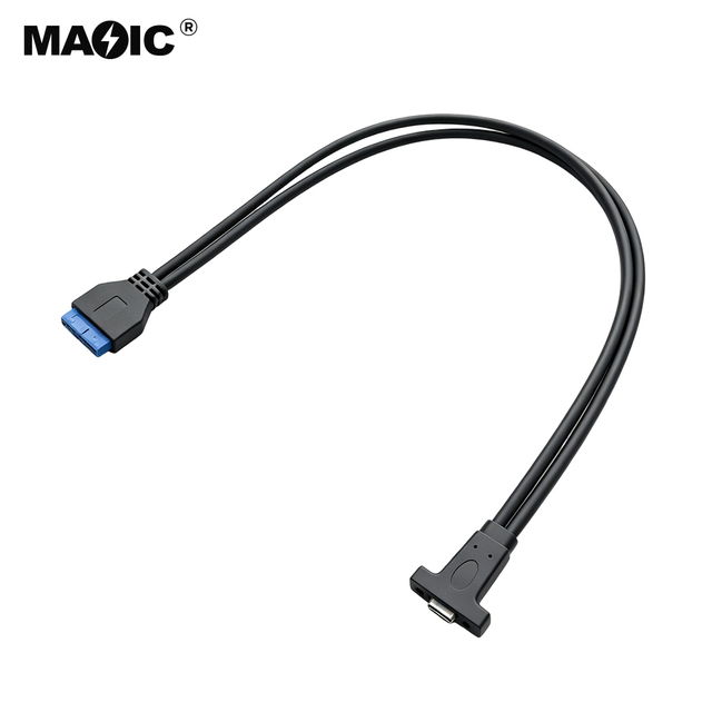 USB C Female to USB 3.0 20 Pin Header Rear Panel Expansion Cable for Motherboard PC Case