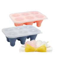 Popsicle en forme de badminton 6 cavités bricolage géométrie d'été petit moule à glace Pop fait maison moule en silicone de crème glacée de qualité alimentaire platine