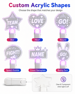 Vente en gros d'usine, lampe décorative LED à sept couleurs en acrylique personnalisée, bâton lumineux clignotant <span class=keywords><strong>BTS</strong></span>, bâton lumineux pour concert - Product Image 4
