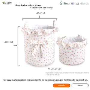 Rose Floral Print Cotton <strong>Linen</strong> Laundry Basket Foldable with Handles Ideal <strong>for</strong> Nursery Kids Room Home Decor Clothes Organization - Product Image 3