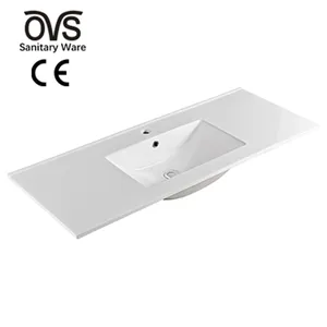OVS CE 유럽 현대 화이트 컬러 세라믹 욕실 캐비닛 손 싱크 단일 광장 세면대