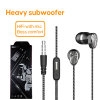 Mikrofon Kabel Grosir 2026 3.5mm Earbud Olahraga In-Ear Pelapis Olahraga Headphone Subwoofer Gaming