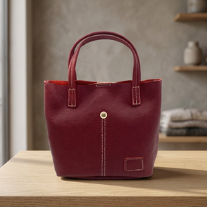 Petit sac à main rouge pour femme, sac fourre-tout avec fermeture à bouton pour les courses quotidiennes et les voyages - Product Image 2
