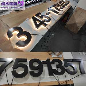 Numeri interni moderni LED esterni retroilluminati in acciaio inox luminoso <span class=keywords><strong>Hotel</strong></span> numeri con LED per aziende e ospedali - Product Image 3