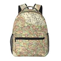 Sac à dos de voyage imprimé carte du monde colorée, idéal pour les étudiants en géographie, sac d'école, vente en gros, fournisseur dropshipping 2026