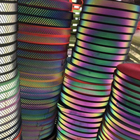 Ruban de sécurité réfléchissant épais et irisé haute visibilité avec logo lettre, idéal pour les combinaisons, les vêtements et les colliers pour animaux de compagnie