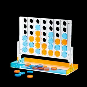 Custom wholesale tic tac toe game funny world children's toys board Luxury Lucite acrylic connect 4 games for kids