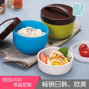 Round Handle Children's <b>Lunch</b> <b>Box</b> Plastic Bento <b>Box</b> Double Layer Salad Container For Kids - Product Image 3