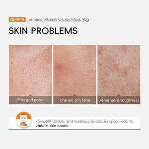 Masque facial de voyage QUIYUM au curcuma et à la vitamine C, masque d'argile pour le visage, resserre les pores, éclaircit la peau terne, élimine les points noirs, l'acné et les taches brunes - Product Image 4