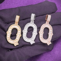 Hip Hop VVS Moissanite Hommes Luxueux Cluster Baguette Lettre Q Pendentif Avec 925 Sterling Silver Pass Diamond Tester