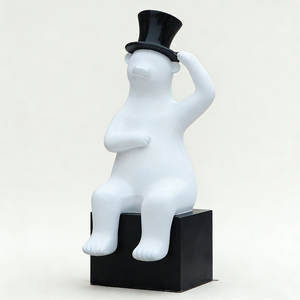Ensemble de statues d'ours en fibre de verre sculptées, résistantes aux intempéries, pour espaces commerciaux, figurines d'animaux personnalisées - Product Image 2