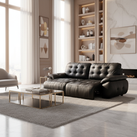 Elektrisches Modernes Soft-Power Relaxsofa aus Ökologischem Echtleder mit Doppelmotor für Wohnzimmer, Dreisitzer-Möbel