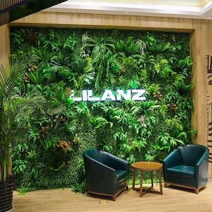 Decoración de Pared Exterior con Fondo Rojo, Césped Artificial, Puerta con Plantas, Muro de Flores Rojo de Moda - Product Image 3