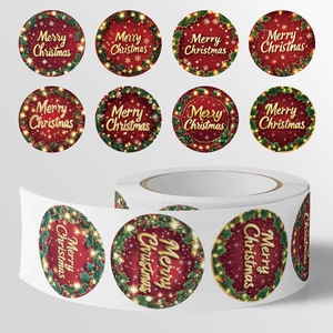 Etiquetas Adhesivas Navideñas Personalizadas ODM/OEM, Etiquetas Adhesivas de Muñeco de Nieve de Dibujos Animados, Etiquetas Adhesivas de Sellado Navideñas - Product Image 1