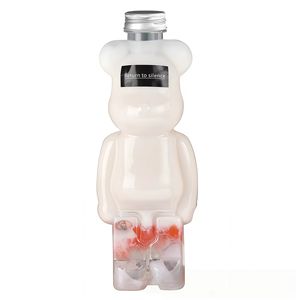 Atraente Urso Forma Moda Design PET <span class=keywords><strong>Plastic</strong></span> Suco Garrafa De Água 300ML 400ML 500ML Bebidas Leite Chá Garrafa com Cap - Product Image 6