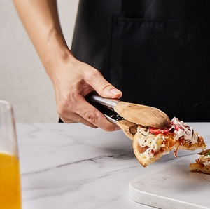 Holz zange zum Kochen Antihaft-Küchen salat zange mit Holz spitzen zum Servieren von Salat Flipping Burgers Grillen und vieles mehr - Product Image 6