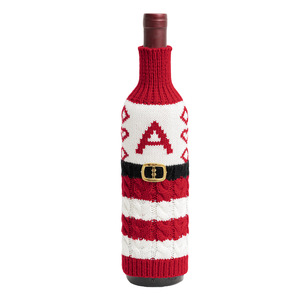 Housses <span class=keywords><strong>de</strong></span> bouteille <span class=keywords><strong>de</strong></span> vin <span class=keywords><strong>de</strong></span> Noël tricotées, motif ceinture du Père Noël, pulls <span class=keywords><strong>de</strong></span> vin, centre <span class=keywords><strong>de</strong></span> table festif, emballage cadeau <span class=keywords><strong>de</strong></span> Noël, 11 pouces - Product Image 5