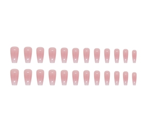 24 <span class=keywords><strong>faux</strong></span> <span class=keywords><strong>ongles</strong></span> simples mi-longs de style ballet avec colle, dégradé rose, pointes d'<span class=keywords><strong>ongles</strong></span> artificielles, paillettes, forme cercueil, à presser, couvrance totale - Product Image 6