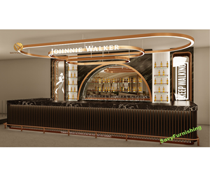 เคาน์เตอร์บาร์วิสกี้3D เคาน์เตอร์ค็อกเทลบาร์ปรับแต่งได้ทันสมัยออกแบบได้ตามต้องการสำหรับตกแต่งในคลับเลานจ์บาร์ - Product Image 1