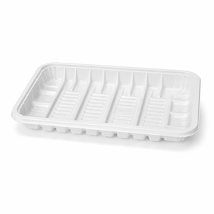 Plateau alimentaire jetable en plastique blanc pour viande, volaille, fruits, emballage alimentaire frais pour supermarchés (vente en gros) - Product Image 1