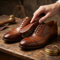 Ensemble de brosses à chaussures en crin de cheval, kit de brosses à polir en bois de lotus laqué rouge pour l'entretien et le nettoyage des bottes et chaussures en cuir