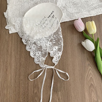 Nouveau motif floral doux blanc dentelle maille Triangle écharpe femmes fille multi fonctionnel tête foulards en gros