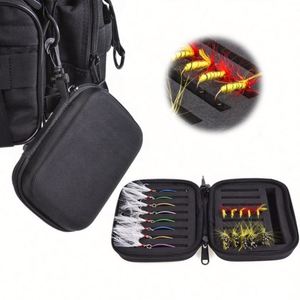 Estuche Portátil Personalizado para Señuelos de Pesca con Mosca, Caja de Espuma para Spinner Bait, Moscas para Trucha, Anzuelos, Estuche Rígido de EVA, Bolsa de Almacenamiento Negra - Product Image 3
