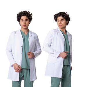 ชุดยูนิฟอร์มโรงพยาบาลผ้าสแปนเด็กซ์ชุดเสื้อโค้ทแลปทอลายทแยงสีขาวผลิตจากจีน - Product Image 6