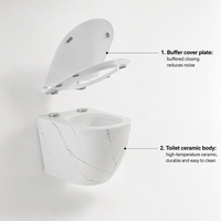 Prix de gros marbre céramique wc cuvette de toilette moderne salle de bain mur suspendu toilettes en porcelaine