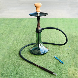Set de cachimba de vidrio Sheng Ling negro con manguera de 100 cm y boquilla de madera para fumar - Product Image 5
