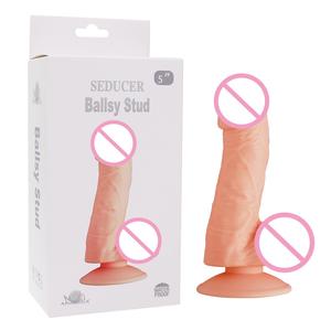 Dildo réaliste en silicone souple Aphrodisia avec boules, tige texturée flexible, ventouse puissante, masseur personnel étanche - Product Image 2
