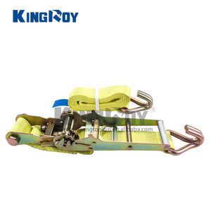 Sangle d'arrimage à cliquet KingRoy sécurisée de 2 pouces avec ceinture PES, résistance à la rupture de 10 000 livres, plaquée zinc pour la sécurité du chargement des camions - Product Image 3