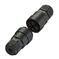 Conector Redondo Macho IP68 de 4 Pines, 17.5A 450V CA, con Abrazadera de Tornillo para Iluminación LED de Calle
