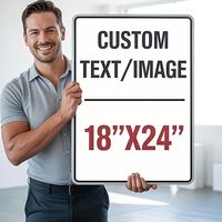 Panneau de signalisation routière en aluminium personnalisé - Plaque avec texte et image personnalisés pour routes, propriétés et entreprises