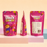 Sachet Doypack Personnalisable ODM/OEM avec Logo, en Matière Alimentaire, Anti-humidité, à Fermeture Ziplock, pour Biscuits, Snacks, Emballage Cadeau, Gelée et Chewing-gum