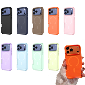 Funda Protectora para Teléfono <span class=keywords><strong>iPhone</strong></span> Air 16 15 14 <span class=keywords><strong>13</strong></span> 17 <span class=keywords><strong>Pro</strong></span> <span class=keywords><strong>Max</strong></span>, Resistente a Impactos, PC+TPU, Acabado Mate, Carga Inalámbrica, Magnética, Anti-caídas, Diseño Simple - Product Image 1