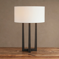 Lampe de table en cuivre avec abat-jour en lin, design géométrique moderne, E12, pour chambre à coucher, salon, côté canapé, éclairage personnalisé, fabricant OEM ODM, fournisseur