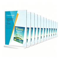 Support de menu de table A4 en acrylique transparent double face de luxe, personnalisé en usine, pour bureau et maison