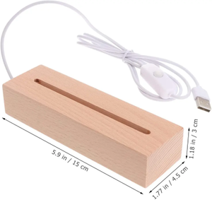 Holz mit rechteckigem Holz sockel für LED-Lampen sockel aus Acryl holz - Product Image 6