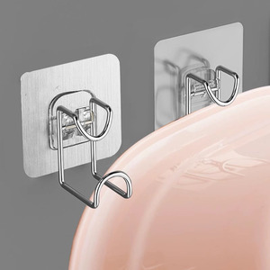 Kitchen wall-mounted washbasin <b>hooks</b>, <b>bathroom</b> no-drill storage rack, multi-functional storage rack, household washbasin stand - Product Image 1