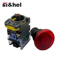 Anillo de interruptor de botón pulsador de plástico con reinicio automático LA38 iluminado normalmente abierto/normalmente cerrado Encendido/parada de cabeza de seta