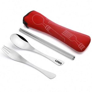 Estuche de Neopreno Personalizado para Cubiertos - Porta Utensilios Reutilizable para Comidas para Llevar - Regalo Promocional - Product Image 3