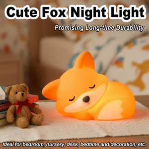 Veilleuse LED en forme de <span class=keywords><strong>renard</strong></span> endormi, type C, avec minuterie d'arrêt automatique, lampe portable pour enfants, luminaire décoratif pour chambre de bébé - Product Image 2