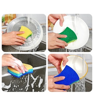 Éponge de cuisine composite ondulée en gros, tampon à récurer multi-couches pour la vaisselle, éponge de nettoyage dégraissante CS007 - Product Image 5