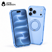 Casing HP Anti Sidik Jari Metal Matte ATB Wholesale dengan Kickstand untuk iPhone 15 16 17 18 Pro Max, Logo Custom OEM ODM
