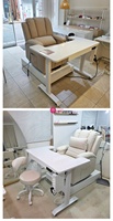Station de pédicure électrique blanche Yicheng, moderne et simple, avec repose-pieds réglable, équipement professionnel pour salon de manucure, pour les soins des pieds